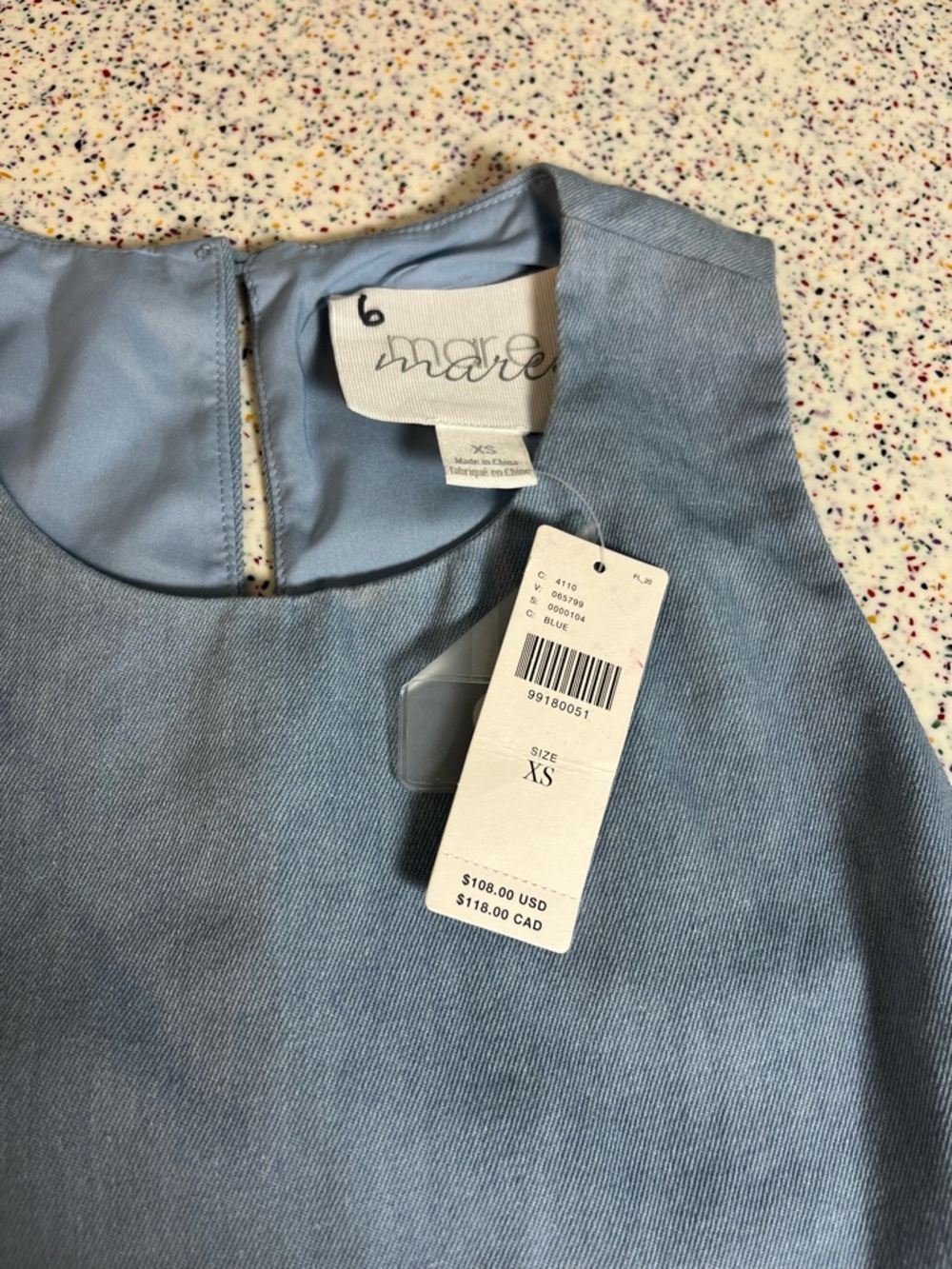 Anthropologie Mare Mare NWT Sleeveless Crop Denim Tank Top Women’s Size XS - Picture 3 of 6